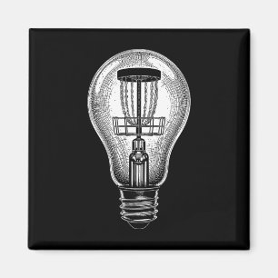 Disc Golf Player Light Bulb Sket Good Idea Golfer  Magnet