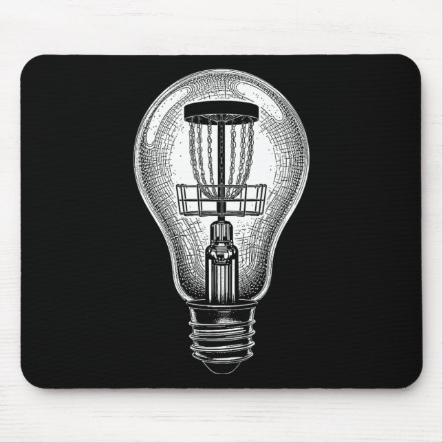 Disc Golf Player Light Bulb Sket Good Idea Golfer  Mouse Pad (Front)