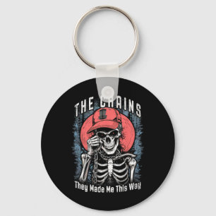 Disc Golf Player Skeleton Chains Made Me Halloween Key Ring