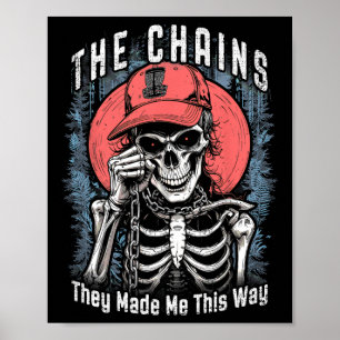 Disc Golf Player Skeleton Chains Made Me Halloween Poster