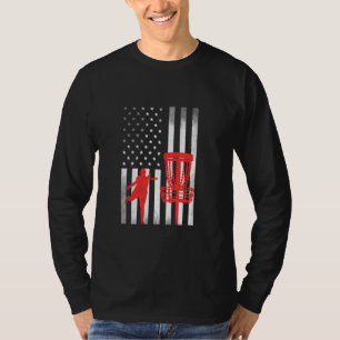 Disc Golf Player Vintage US Flag Proud Disc Golf T-Shirt