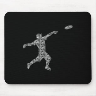 Disc Golf Player Word Cloud - Frisbee - Disc Golf Mouse Pad
