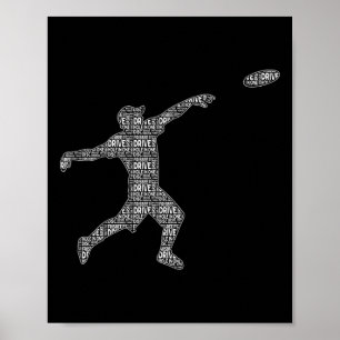 Disc Golf Player Word Cloud - Frisbee - Disc Golf Poster