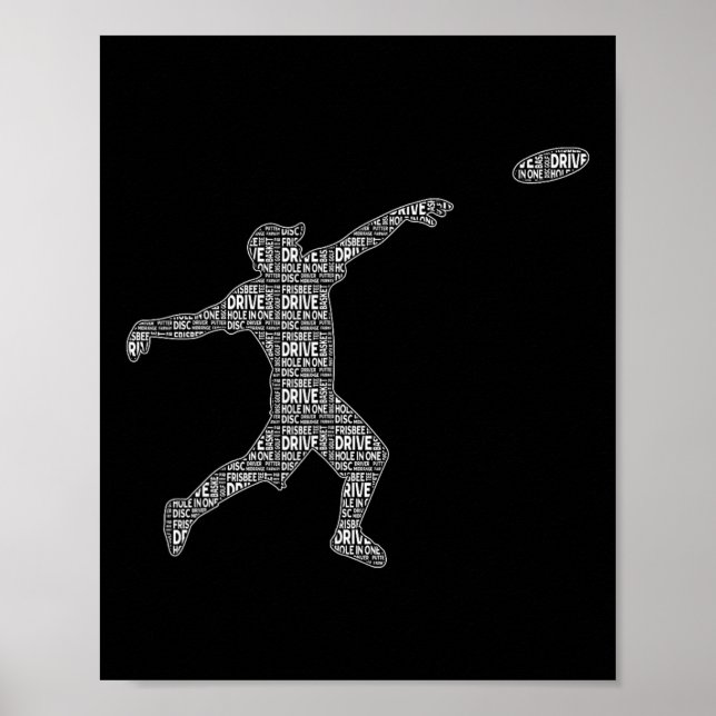 Disc Golf Player Word Cloud - Frisbee - Disc Golf  Poster (Front)