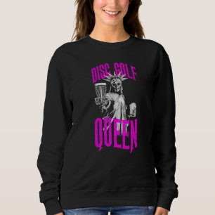 Disc Golf Queen Gothic Statue Of Liberty Skeleton Sweatshirt