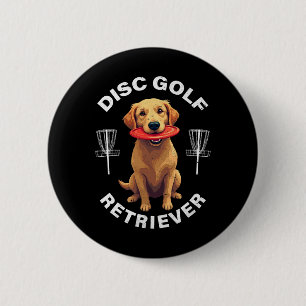 Disc Golf Retriever Funny Golden Retriever Dog Own 6 Cm Round Badge