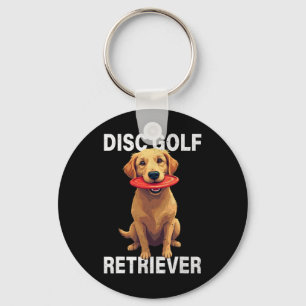 Disc Golf Retriever Funny Golden Retriever Dog Own Key Ring