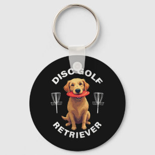 Disc Golf Retriever Funny Golden Retriever Dog Own Key Ring
