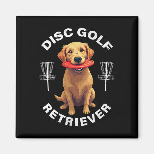 Disc Golf Retriever Funny Golden Retriever Dog Own Magnet