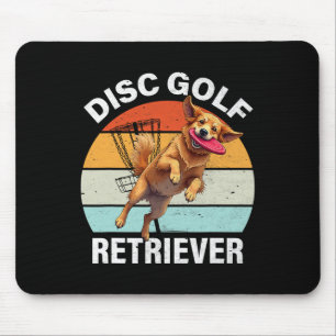 Disc Golf Retriever Funny Golden Retriever Dog Own Mouse Pad