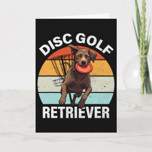 Disc Golf Retriever Funny Labrador Retriever Dog O Card