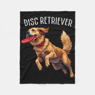 Disc Golf Retriever Golden Retriever Funny Golfing Fleece Blanket