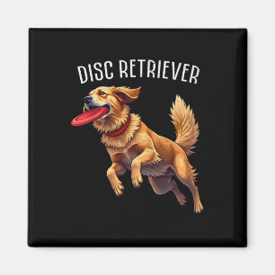 Disc Golf Retriever Golden Retriever Funny Golfing Magnet