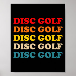 Disc Golf Retro 5 Colour Design Poster