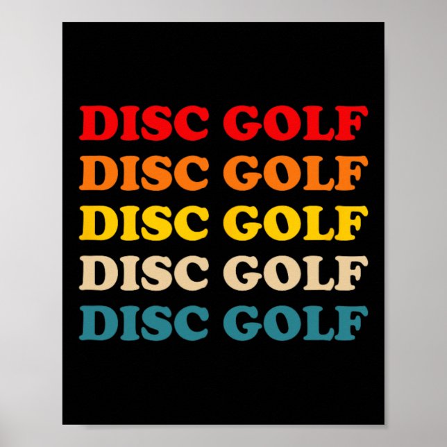 Disc Golf Retro 5 Colour Design  Poster (Front)