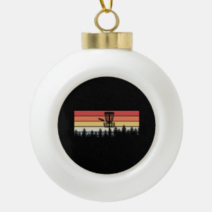 Disc Golf Retro Ceramic Ball Christmas Ornament