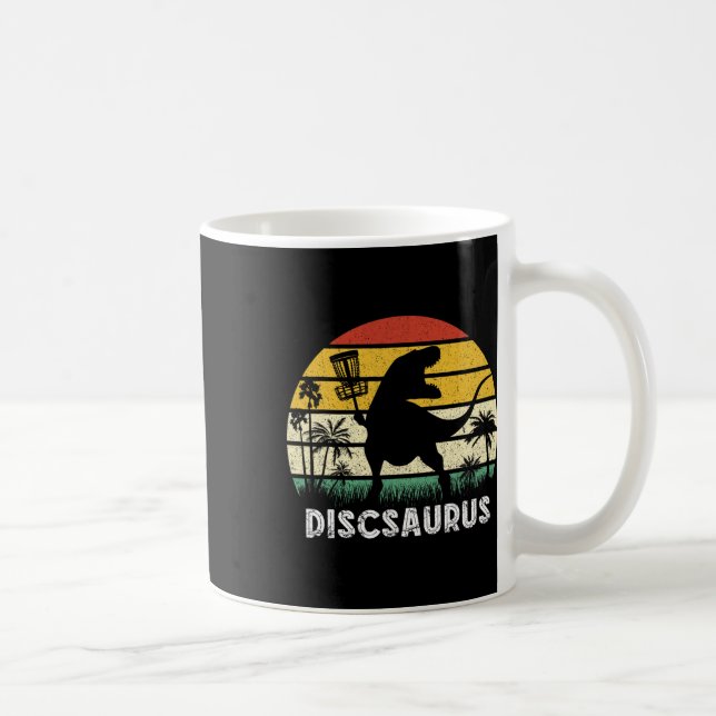 Disc Golf Retro Dinosaur Disc Golf Player Frolf Fl Coffee Mug (Right)