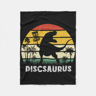 Disc Golf Retro Dinosaur Disc Golf Player Frolf Fl Fleece Blanket