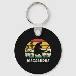 Disc Golf Retro Dinosaur Disc Golf Player Frolf Fl Key Ring