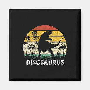 Disc Golf Retro Dinosaur Disc Golf Player Frolf Fl Magnet