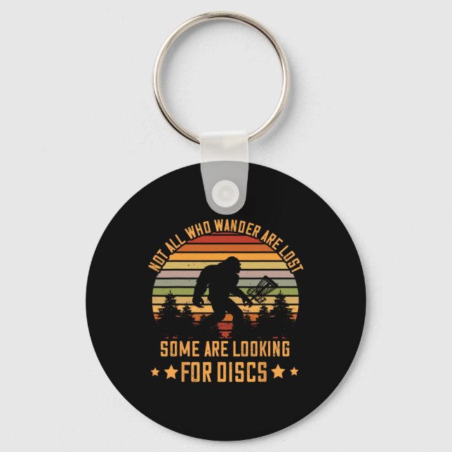 Disc Golf Retro Gorilla Frisbee Golf Some Are Look Key Ring (Front)