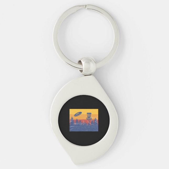 Disc Golf Retro Key Ring (Front)