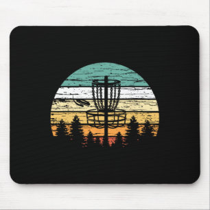 Disc Golf Retro Shirt, Sunset Vintage Frisbee Golf Mouse Pad