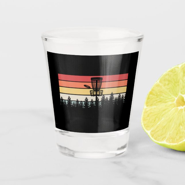 Disc Golf Retro Shot Glass (Front)