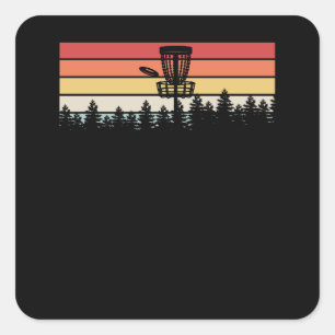 Disc Golf Retro Square Sticker