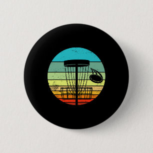 Disc Golf Retro Sunset Vintage Frisbee Golf  6 Cm Round Badge