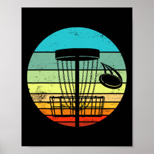 Disc Golf Retro Sunset Vintage Frisbee Golf  Poster