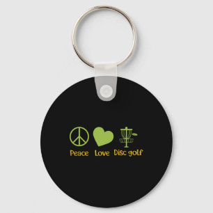 Disc Golf Retro Vintage Men Women, True Peace Love Key Ring