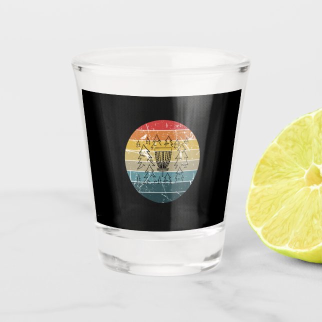 Disc Golf Retro Vintage Shot Glass (Front)