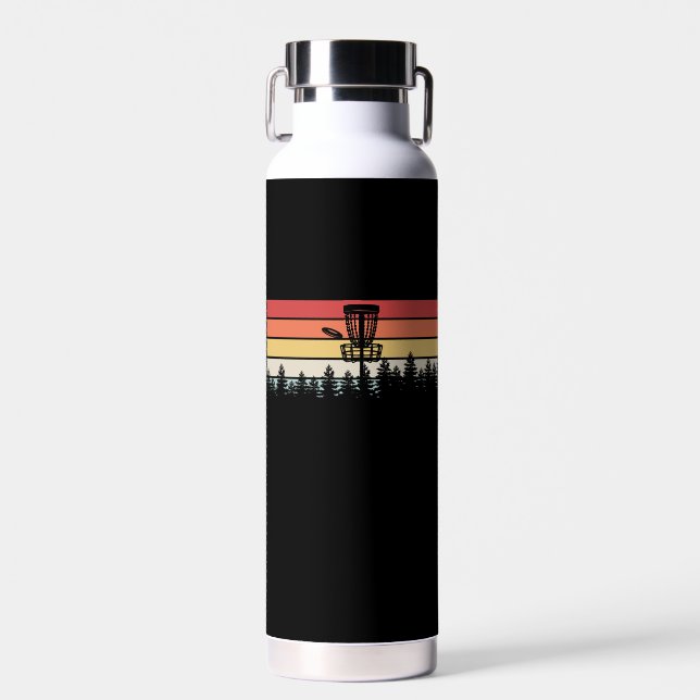 Disc Golf Retro Water Bottle (Front)