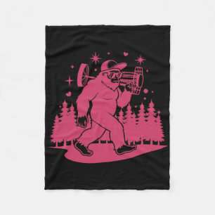 Disc Golf Sasquatch Funny Disc Golfer Forest Fleece Blanket