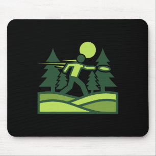 Disc Golf Scene Flying Disc Golfer Forest Courses Mouse Pad