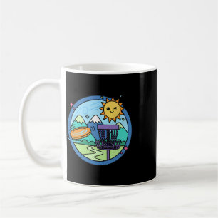 Disc Golf Scene Flying Disc Sket Sunny Mountains Coffee Mug