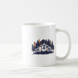 Disc Golf Scene Forest Sket Silhouette Coffee Mug