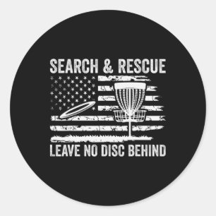 Disc Golf Search And Rescue Leave No Disc Behind M Classic Round Sticker
