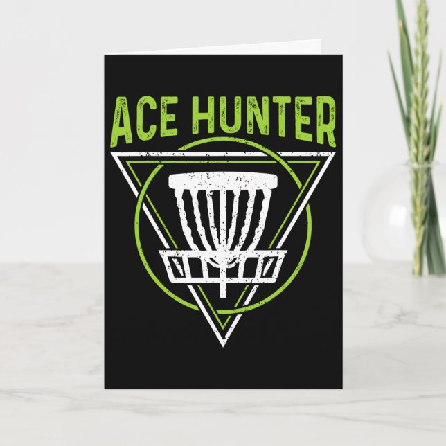 Disc Golf Shirt Funny Ace Hunter Disc Golf  Card (Front)