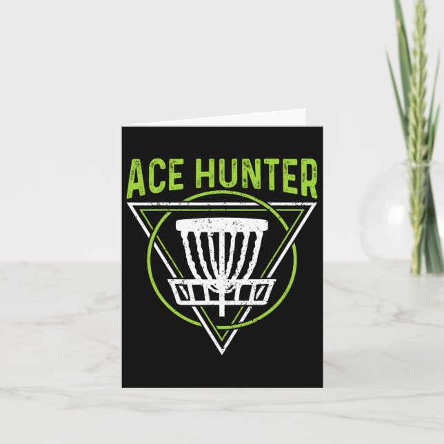 Disc Golf Shirt Funny Ace Hunter Disc Golf  Card (Front)