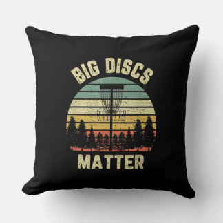 Disc Golf Shirt Funny Big Discs Matter Retro Disc Cushion