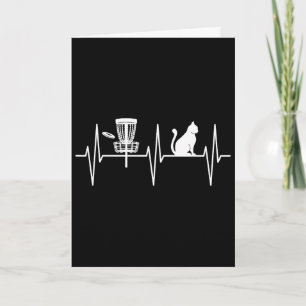 Disc Golf Shirt Funny Cat Lover Heartbeat Disc Gol Card