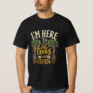 Disc Golf Shirt Funny Hit Trees and Curse Retro