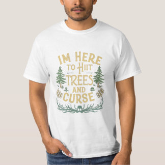 Disc Golf Shirt Funny Hit Trees and Curse Retro 