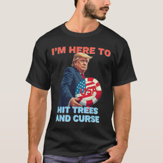 Disc Golf Shirt Funny Hit Trees And Curse Retro Di
