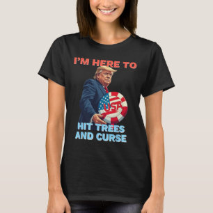 Disc Golf Shirt Funny Hit Trees And Curse Retro Di