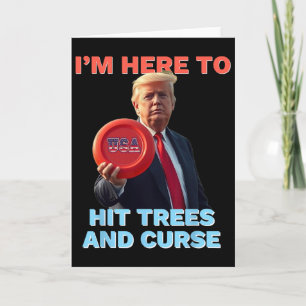 Disc Golf Shirt Funny Hit Trees And Curse Retro Di Card