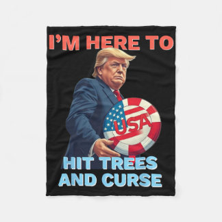 Disc Golf Shirt Funny Hit Trees And Curse Retro Di Fleece Blanket