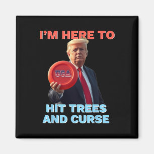 Disc Golf Shirt Funny Hit Trees And Curse Retro Di Magnet